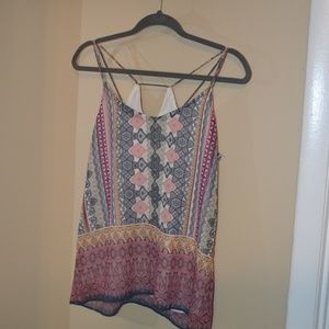 Patterned Blouse - Pink & Gray